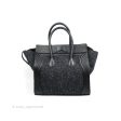 Celine Mini Luggage Bag Navy Black Tweed For Cheap