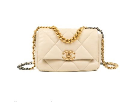 Chanel 19 Small Ivory Beige Mixed Hardware Online Sale