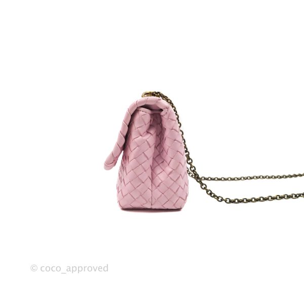 Bottega Veneta Baby Nappa Intrecciato Olimpia Shoulder Bag Pink Online Hot Sale