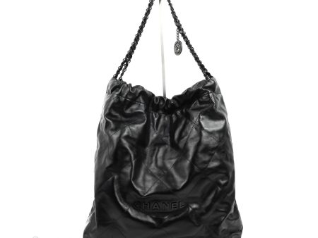 Chanel 22 Bag Black Calfskin So Black Hardware Cheap