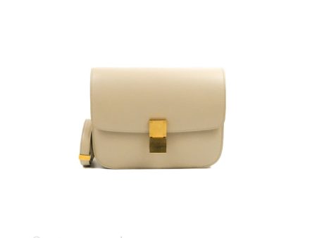 Celine Medium Classic Box Flap Ivory Calfskin For Sale