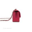 Chanel Quilted Mini Rectangular Flap Raspberry Pink Lambskin Silver Hardware on Sale