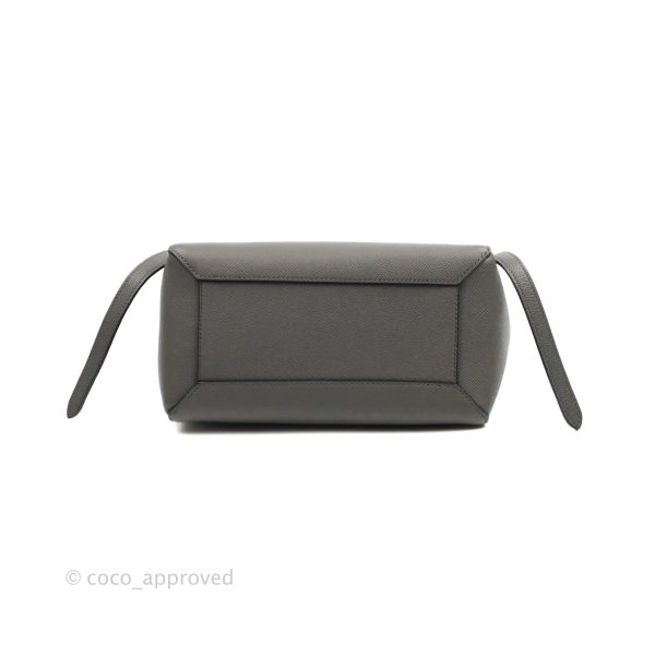 Celine Micro Belt Bag Grey Grained Calfskin Gold Hardware For Cheap