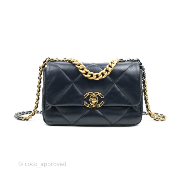 Chanel 19 Small Navy Mixed Hardware Supply