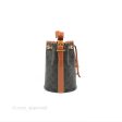 Celine Small Drawstring Bucket Bag Triomphe Canvas Tan Calfskin Fashion