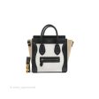 Celine Nano Luggage Bag Tricolour Dune White Black Grained Calfskin on Sale