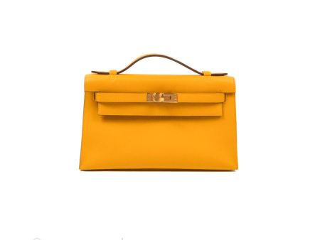  Hermès Kelly Mini Pochette Jaune Ambre Swift Gold Hardware For Discount