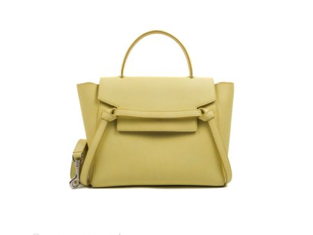 Celine Micro Belt Bag Yellow Grained Calfskin Silver Hardware on Sale