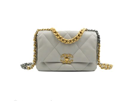 Chanel 19 Small Grey Lambskin Mixed Hardware For Discount