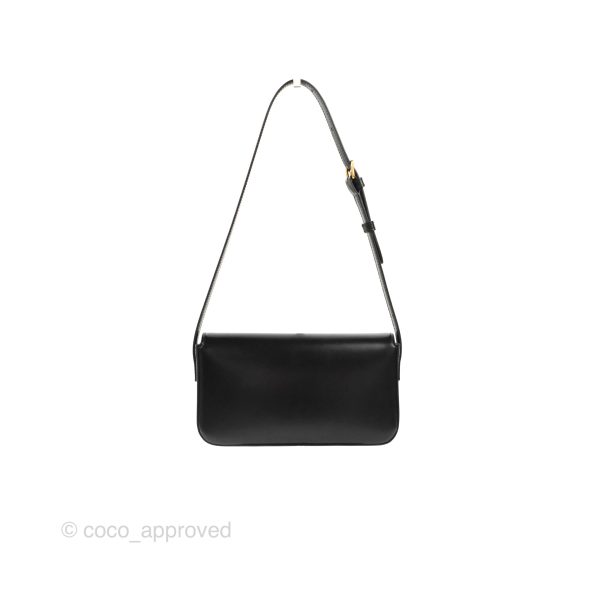 Celine Triomphe Shoulder Bag Black Calfskin Discount