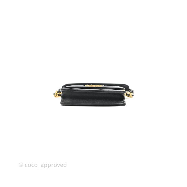 Chanel 19 Card Holder With Chain Black Mixed Hardware For Discount