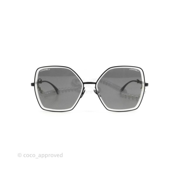 Chanel 4262 Butterfly Black Metal Sunglasses with Pearl Strap Online Sale