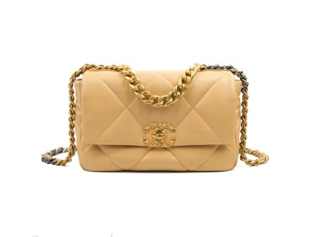 Chanel 19 Small Dark Beige Mixed Hardware 22C Discount