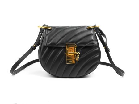 Chloe Quilted Mini Drew Bijou Crossbody Bag Black Smooth Calfskin Gold Hardware Fashion