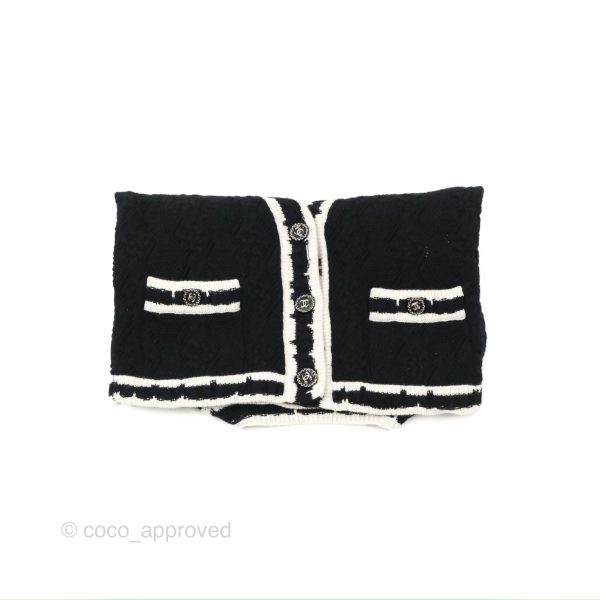 Chanel Black & White Cashmere Cardigan 22C Fashion