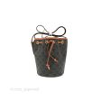 Celine Small Drawstring Bucket Bag Triomphe Canvas Tan Calfskin Fashion