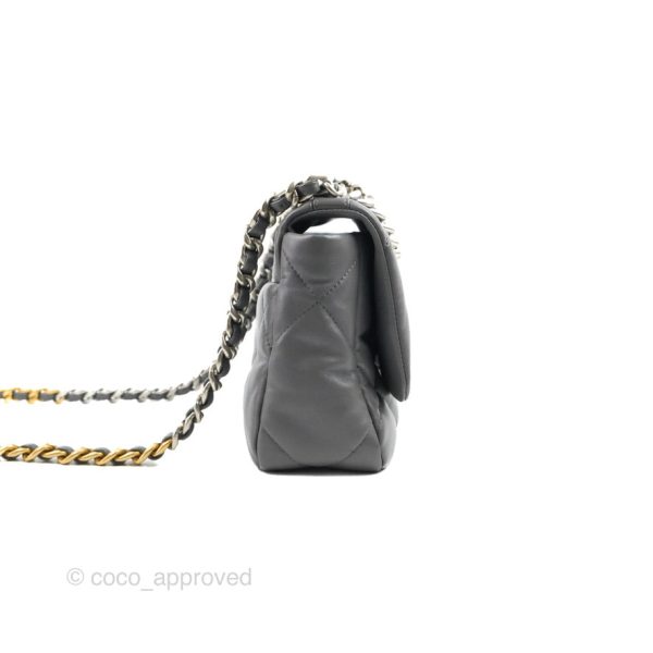 Chanel 19 Small Dark Grey Lambskin Mixed Hardware Sale