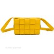 Bottega Veneta Cassette Shoulder Bag Intrecciato Yellow Lambskin For Discount