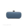 Bottega Veneta Ayers Satin Intreccio Stretch Knot Clutch Navy Online