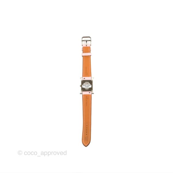 Hermès Heure H Watch Rose Sakura Swift Palladium Hardware Online Hot Sale