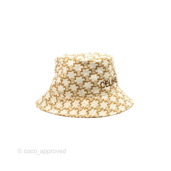 Celine Bucket Hat Triomphe Print Crème   Mordoré Cheap