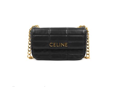 Celine Matelasse Monochrome Celine Shoulder Bag Black Quilted Goatskin Online Hot Sale