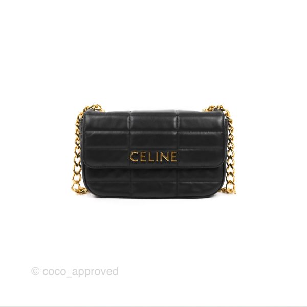 Celine Matelasse Monochrome Celine Shoulder Bag Black Quilted Goatskin Online Hot Sale