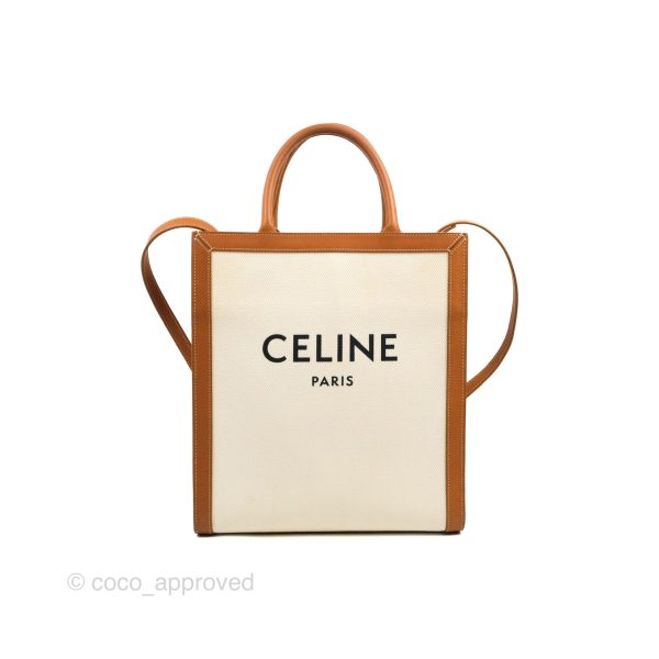 Celine Small Vertical Cabas Tote With Celine Print Natural Tan Online Hot Sale