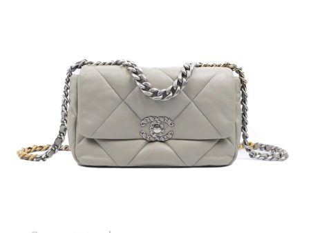 Chanel 19 Small Grey Mixed Hardware 22C on Sale