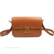 Celine Medium Triomphe Bag Tan Shiny Calfskin Online Hot Sale