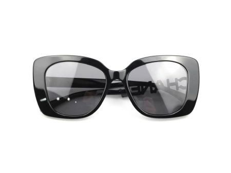 Chanel Acetate Strass Square Polarized Sunglasses Black Online