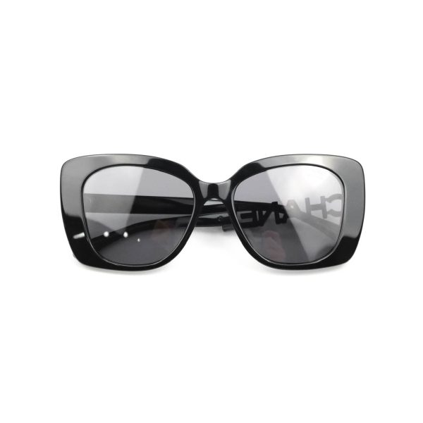 Chanel Acetate Strass Square Polarized Sunglasses Black Online