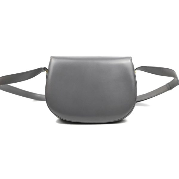 Celine Vintage Royal Triomphe Lock Crossbody Bag Grey For Sale