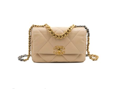 Chanel 19 Small Beige Mixed Hardware Online now