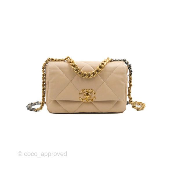 Chanel 19 Small Beige Mixed Hardware Online now