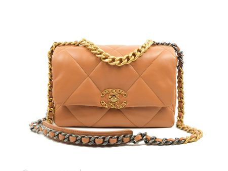 Chanel 19 Small Caramel Dark Beige Mixed Hardware 21K Online Sale