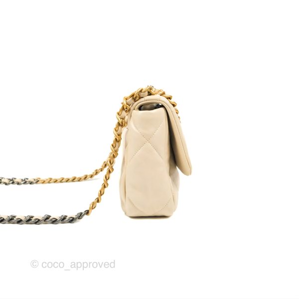 Chanel 19 Small Ivory Beige Mixed Hardware Online Sale