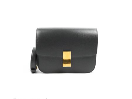 Celine Medium Classic Box Flap Dark Grey Liege Calfskin Online Sale