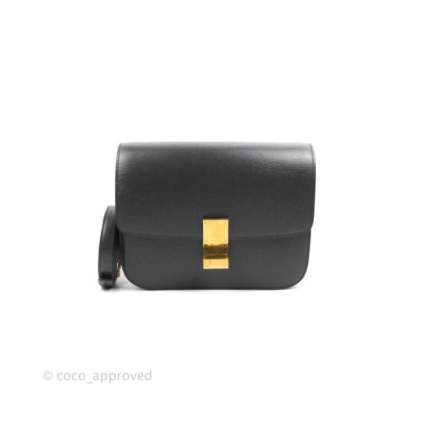 Celine Medium Classic Box Flap Dark Grey Liege Calfskin Online Sale