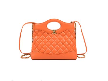 Chanel 31 Mini Salmon Orange Aged Calfskin Gold Hardware For Cheap