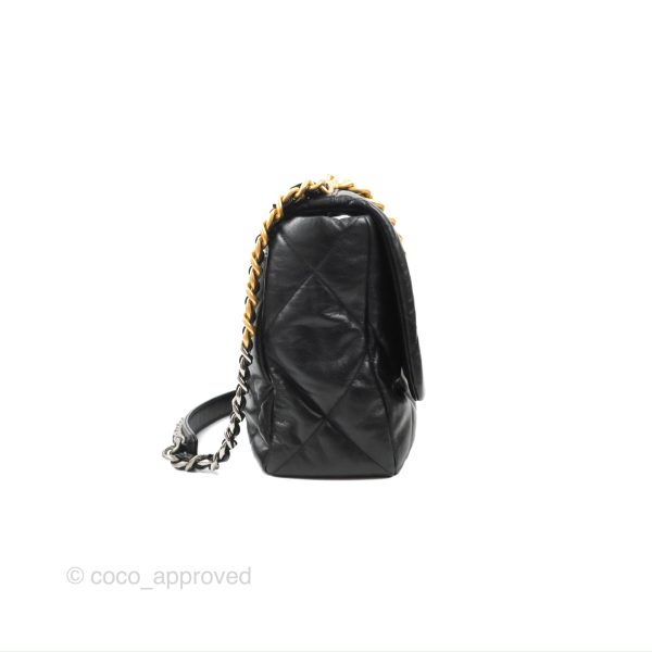 Chanel 19 Maxi Flap Bag Black Goatskin Mixed Hardware Sale