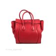 Celine Mini Luggage Bag Red Calfskin Hot on Sale