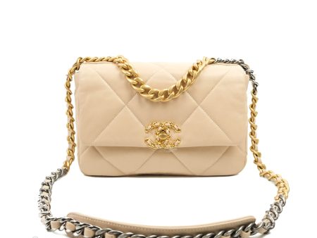 Chanel 19 Small Light Beige Mixed Hardware 20S For Cheap