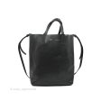 Celine Small Vertical Cabas Tote Grained Calfskin Black Silver Hardware Online Hot Sale