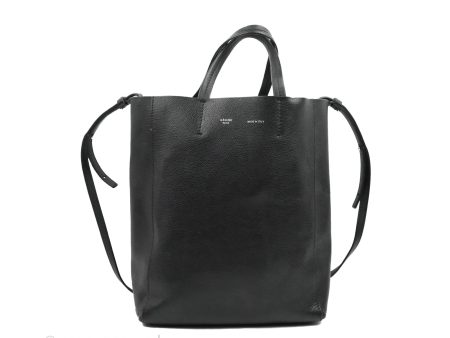 Celine Small Vertical Cabas Tote Grained Calfskin Black Silver Hardware Online Hot Sale