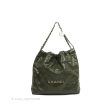 Chanel 22 Medium Army Green Shiny Calfskin Ruthenium Hardware Hot on Sale