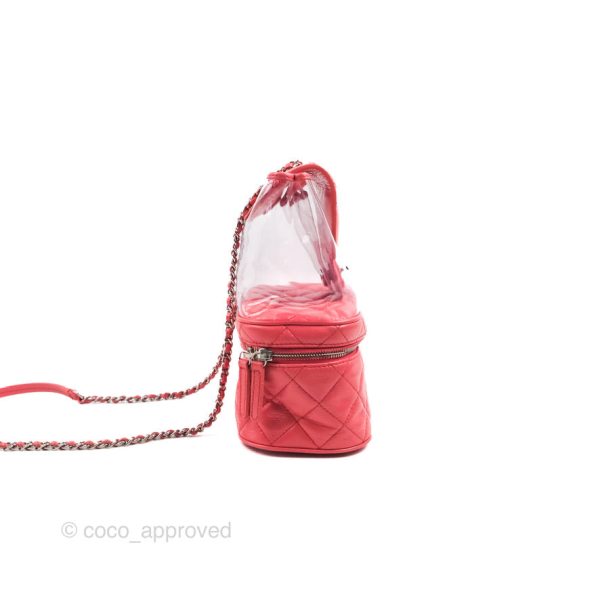 Chanel Aquarium PVC Coral Pink Crumpled Calfskin Silver Hardware Online