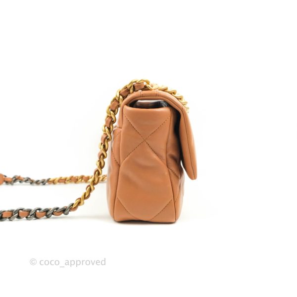 Chanel 19 Small Caramel Dark Beige Mixed Hardware 21K Online Sale