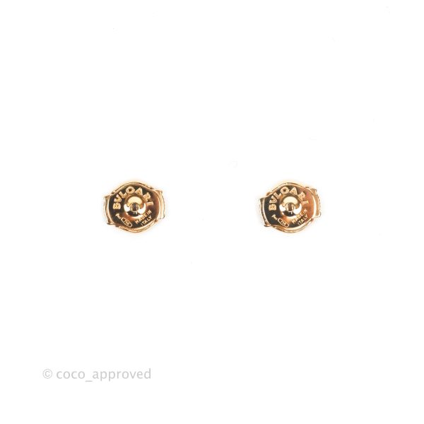 Bvlgaril Bulgari-Bulgari 18K Rose Gold Mother of Pearl Round Earrings Sale