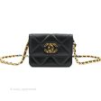 Chanel 19 Card Holder With Chain Black Mixed Hardware For Discount